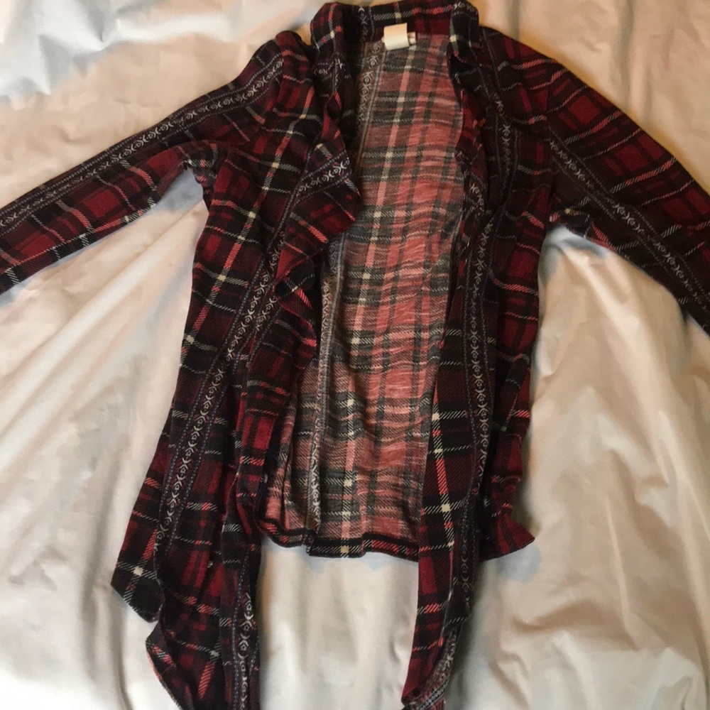 Flannel print top